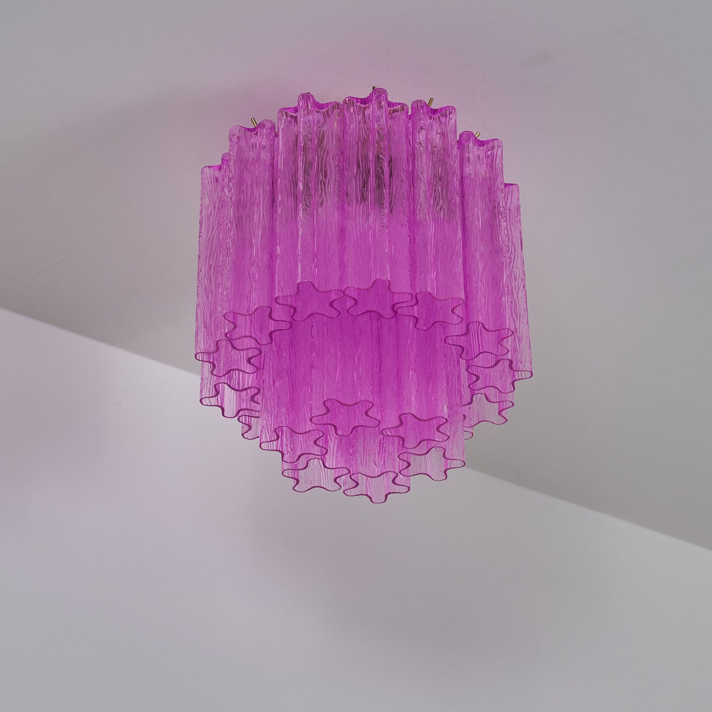 Fiora Rose Red Glass Ceiling Lamp | Pink Glass | Gold Finish