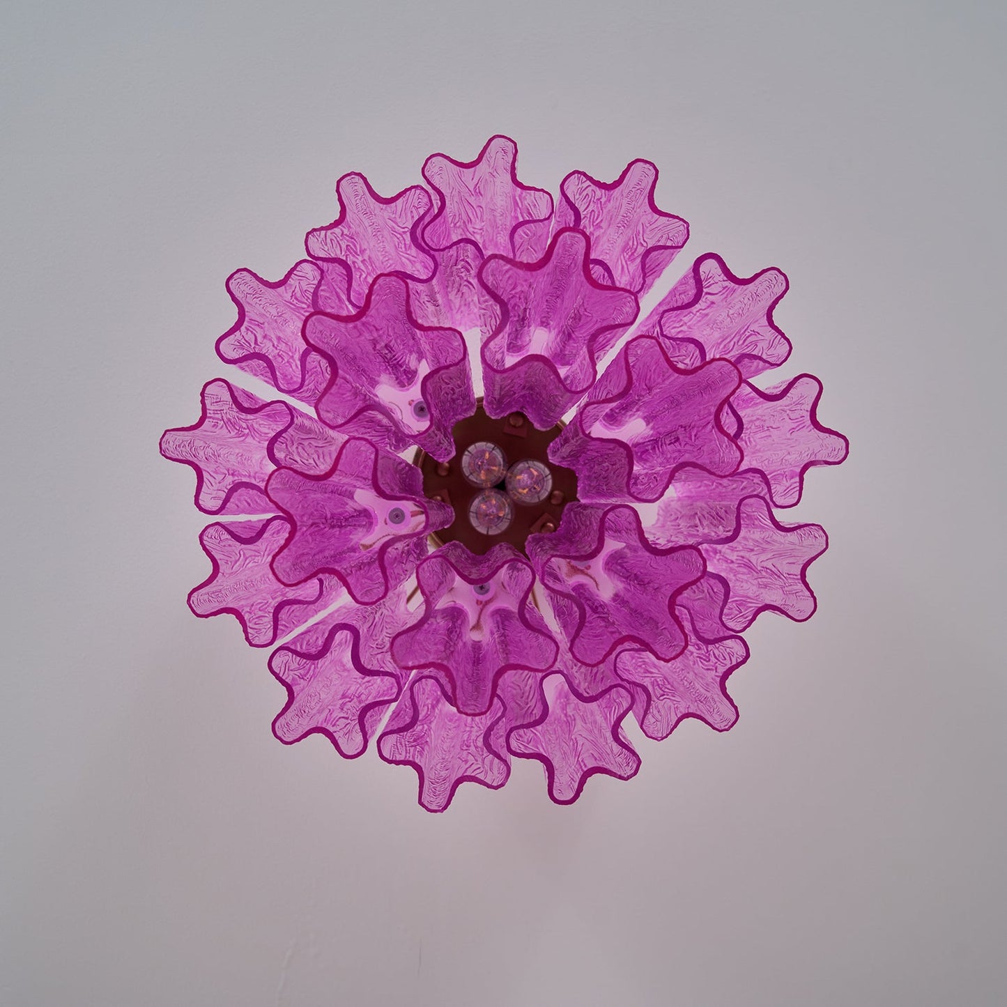 Fiora Rose Red Glass Ceiling Lamp | Pink Glass | Gold Finish