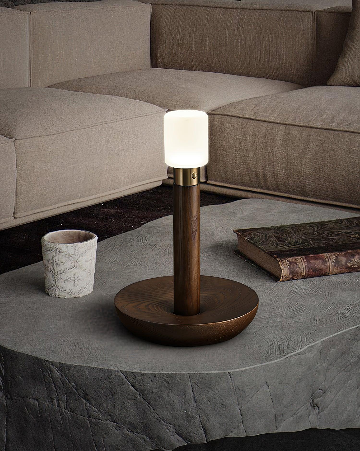 Fire Stick Table Lamp | Solid Wood | Black