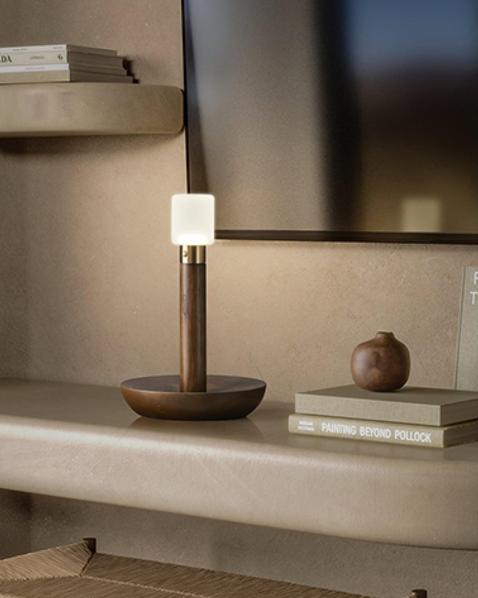 Fire Stick Table Lamp | Solid Wood | Black