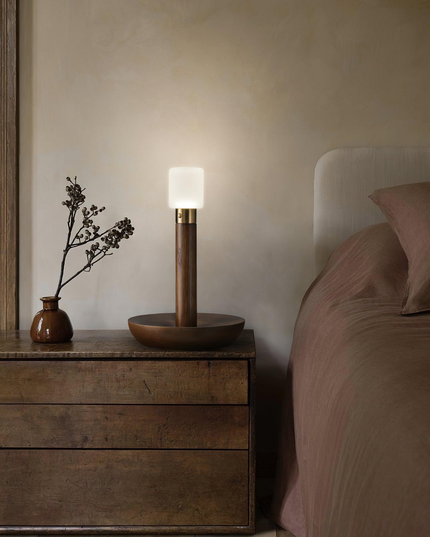 Fire Stick Table Lamp | Solid Wood | Black