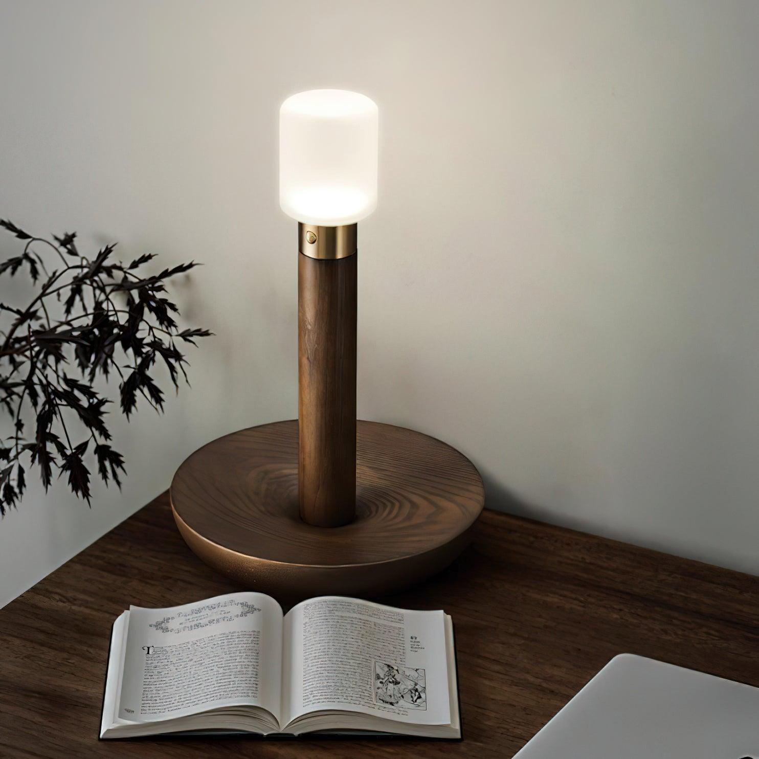 Fire Stick Table Lamp | Solid Wood | Black