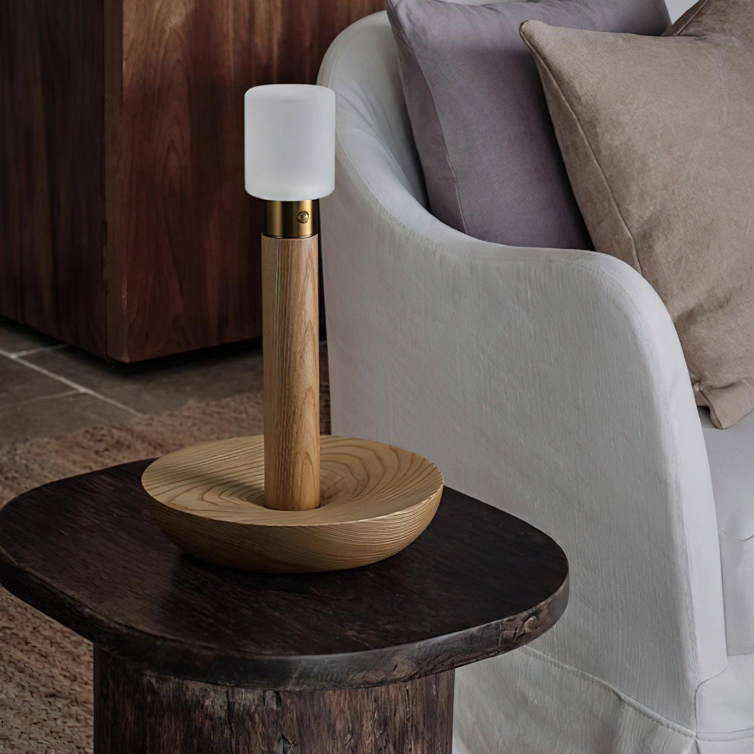 Fire Stick Table Lamp | Solid Wood | Black