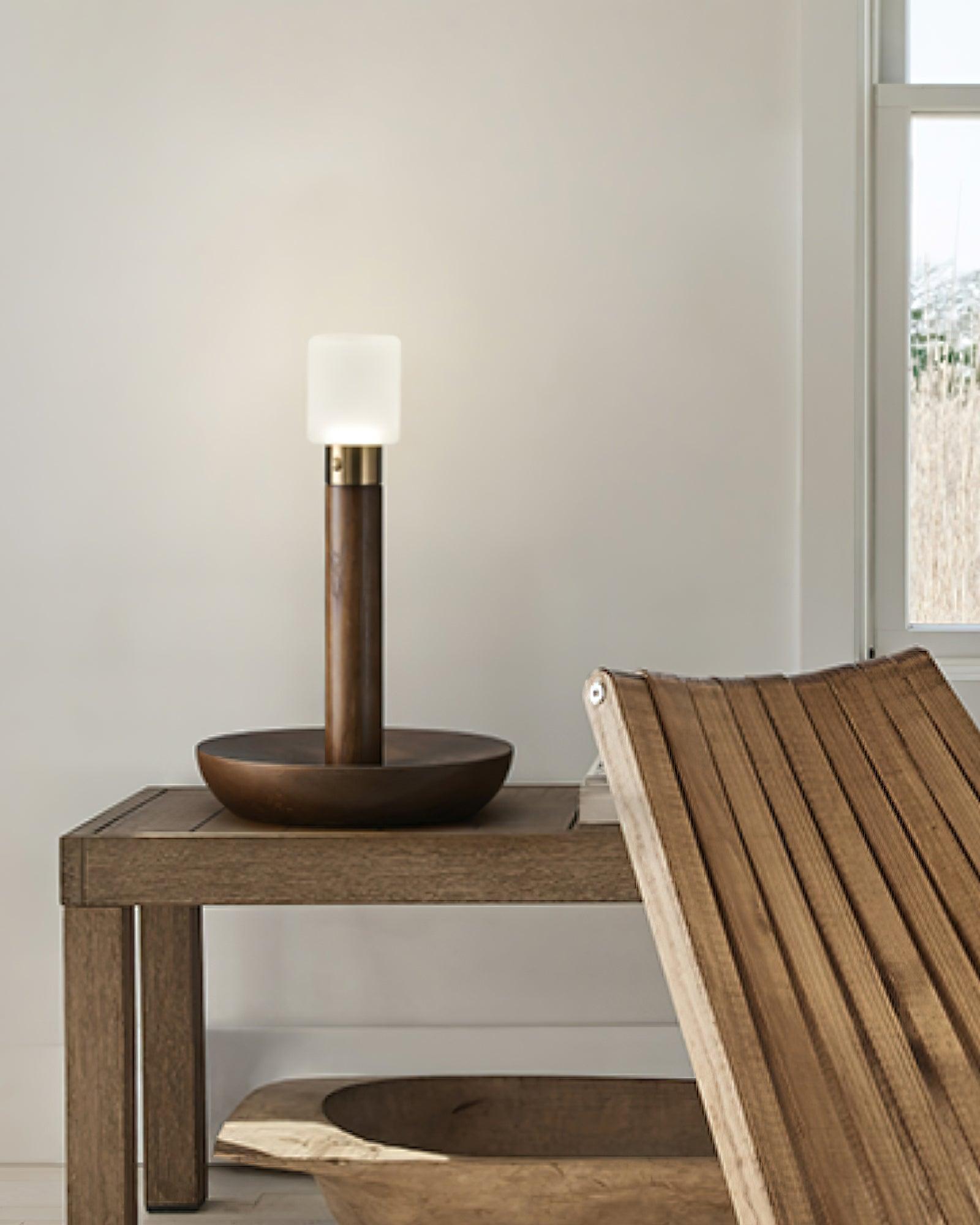 Fire Stick Table Lamp | Solid Wood | Black
