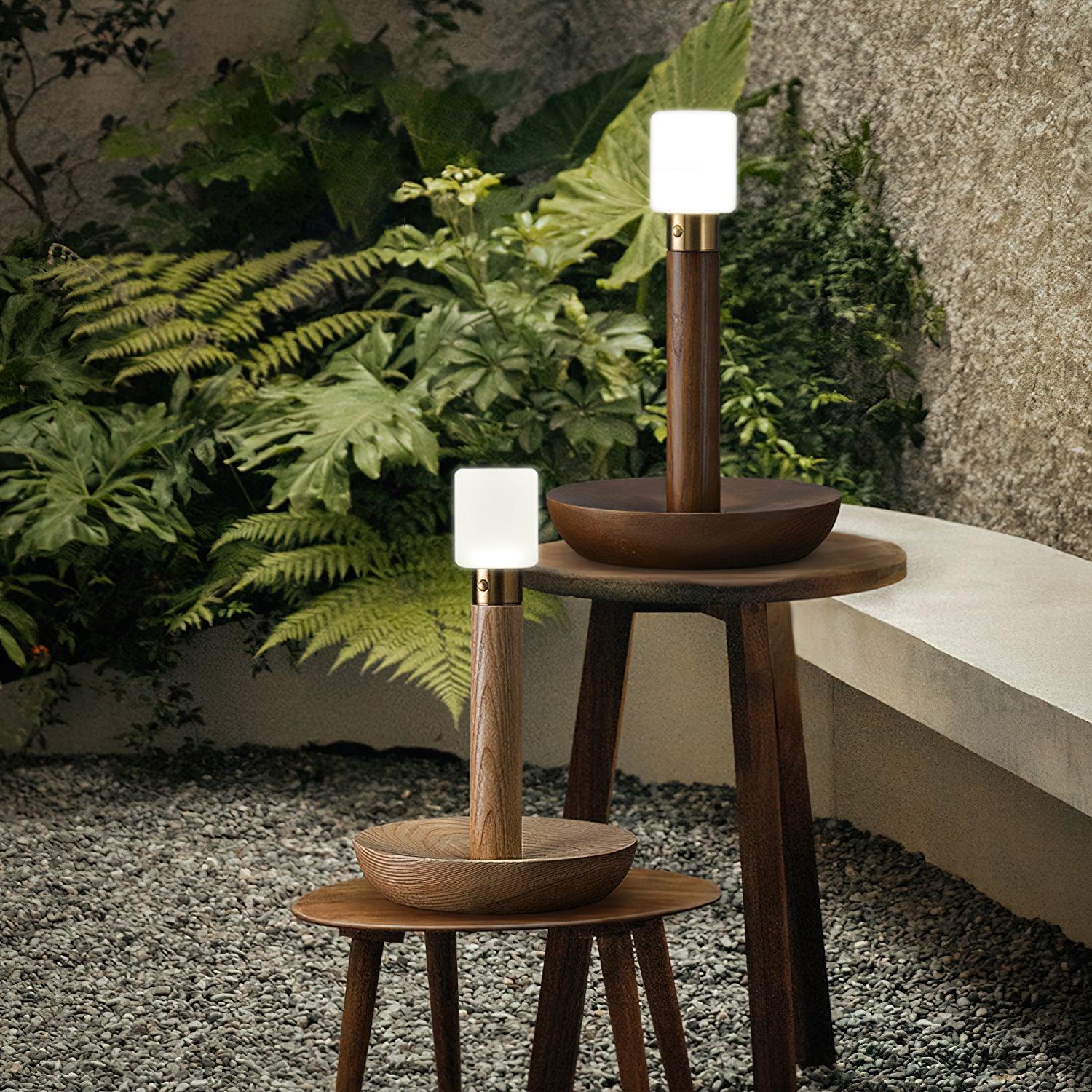 Fire Stick Table Lamp | Solid Wood | Black