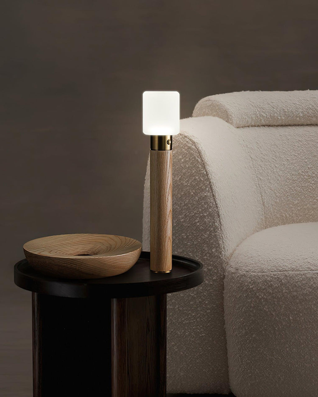 Fire Stick Table Lamp | Solid Wood | Black