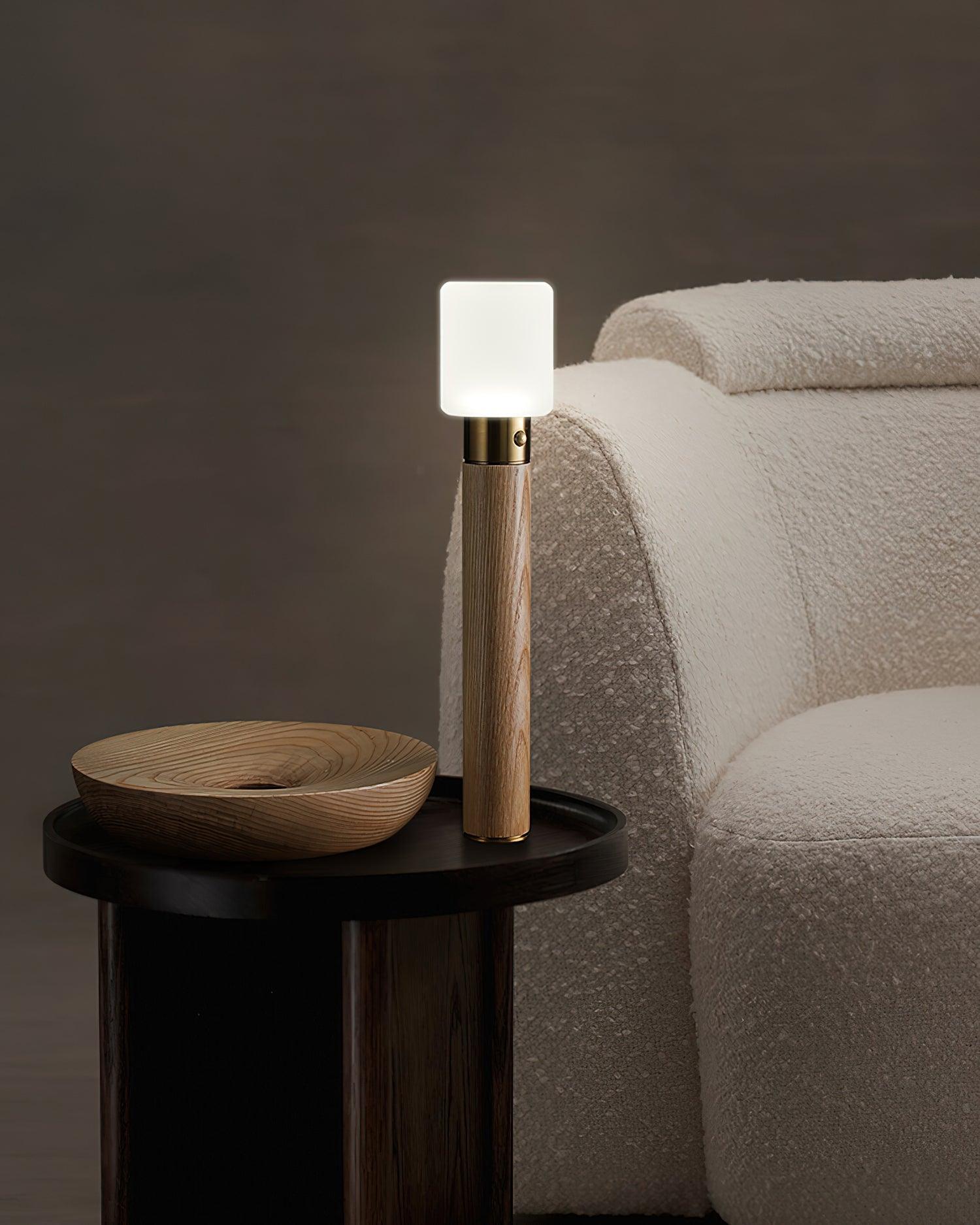 Fire Stick Table Lamp | Solid Wood | Black
