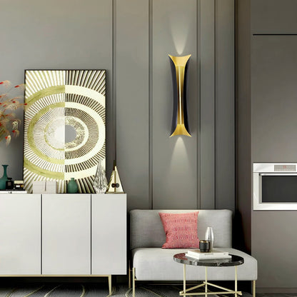 Flame Art Wall Sconce | Metal, Iron, Aluminum | Gold & Black