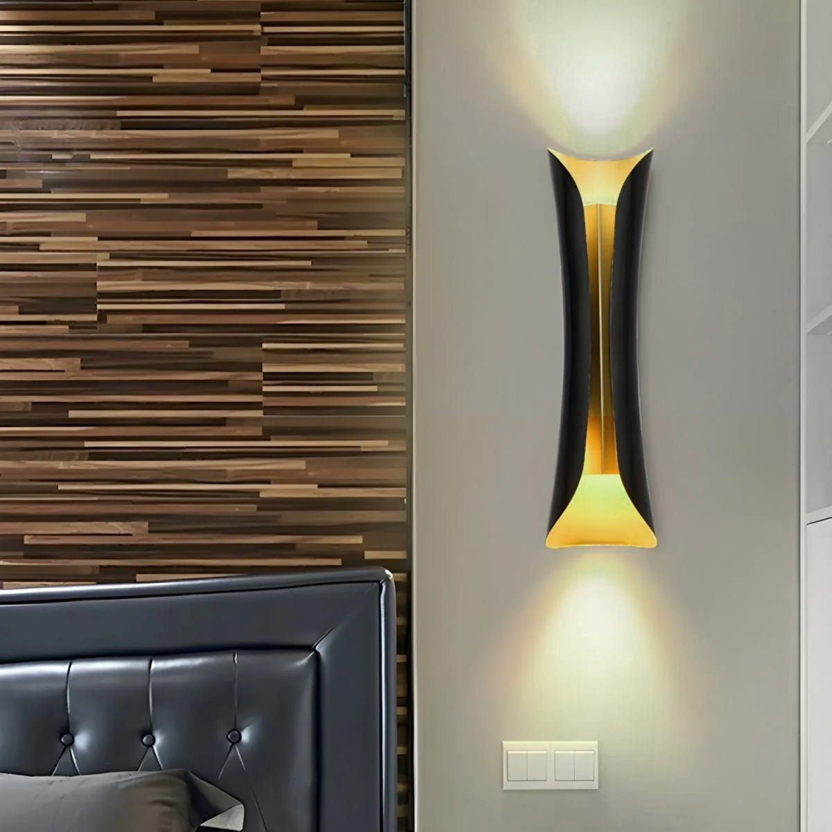 Flame Art Wall Sconce | Metal, Iron, Aluminum | Gold & Black