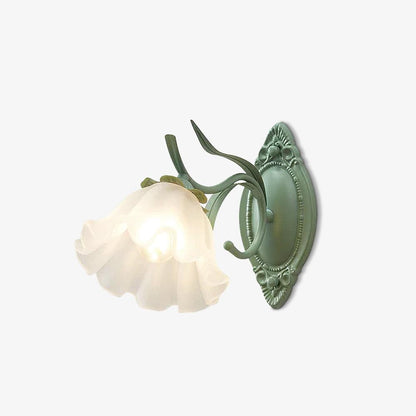 Flared Wall Sconce | Metal & Glass | Green | Set of 2
