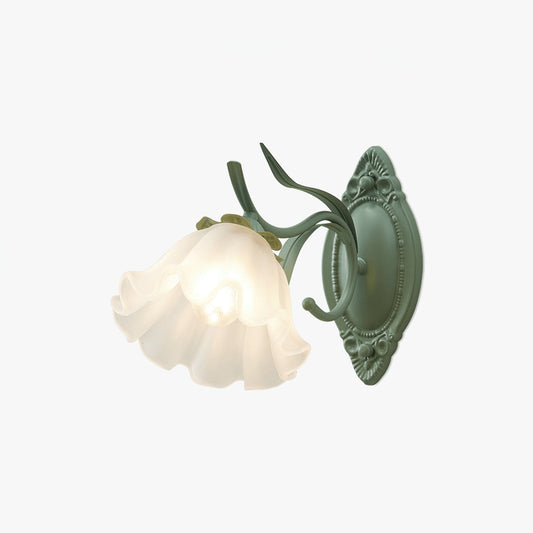 Flared Wall Sconce | Metal & Glass | Green | Set of 2