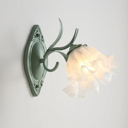 Flared Wall Sconce | Metal & Glass | Green | Set of 2