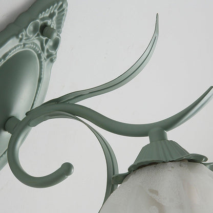 Flared Wall Sconce | Metal & Glass | Green | Set of 2