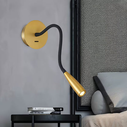 Flexi Hose Wall Light Sconce | Metal & Aluminum | Gold & Brushed Bronze | Set of 2