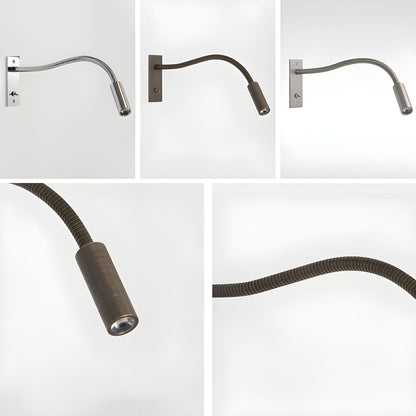 Gooseneck Wall Lamp | Metal | Black, Brushed Bronze, Sand Nickel