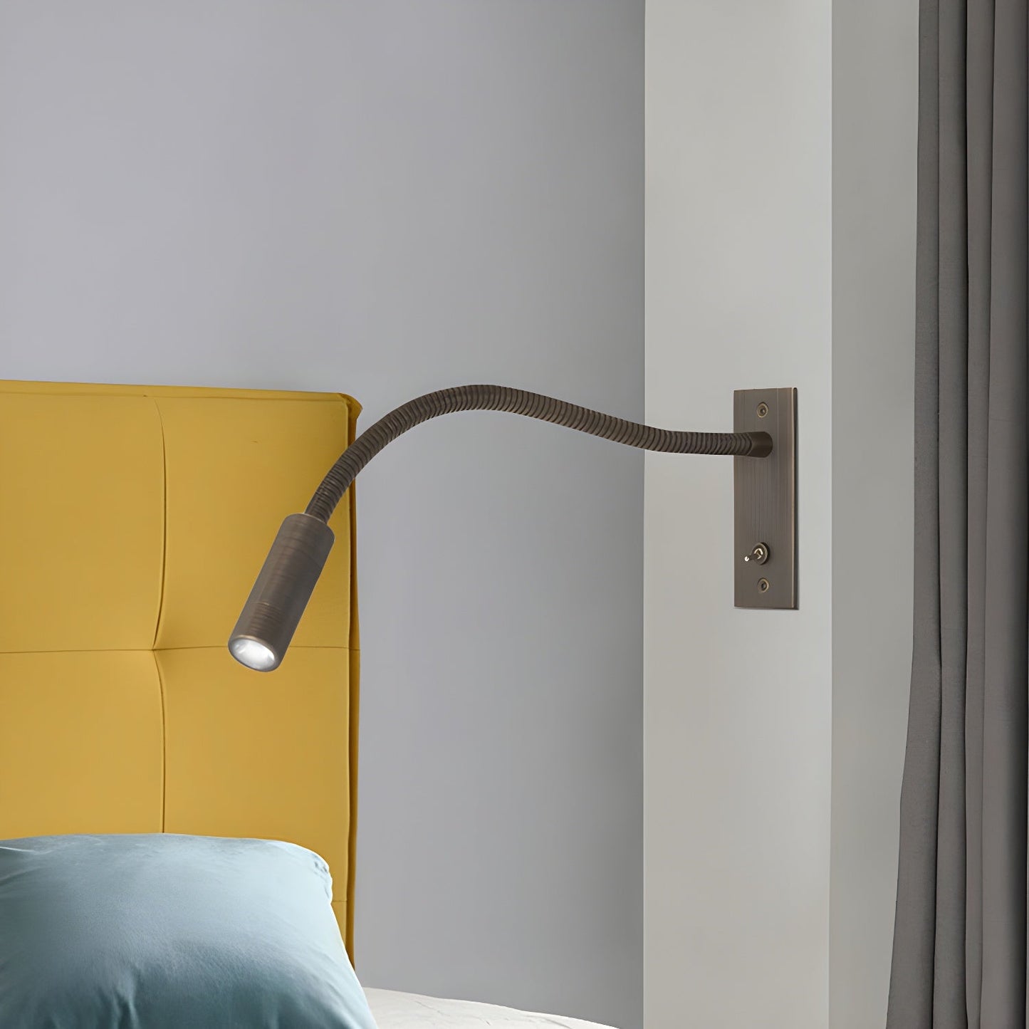 Gooseneck Wall Lamp | Metal | Black, Brushed Bronze, Sand Nickel