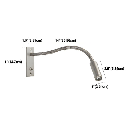 Gooseneck Wall Lamp | Metal | Black, Brushed Bronze, Sand Nickel