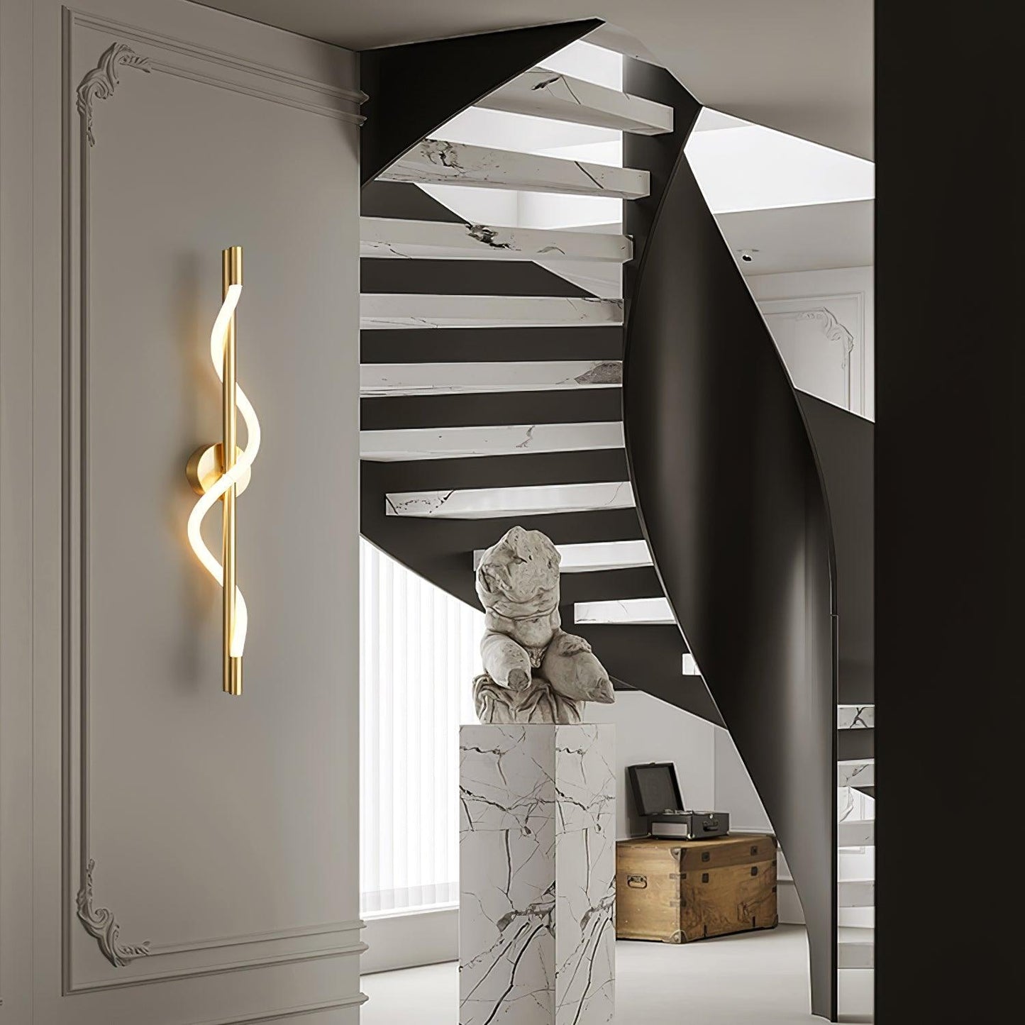 Flexible Linear Curve Wall Lamp | Silicone & Metal | Set of 2