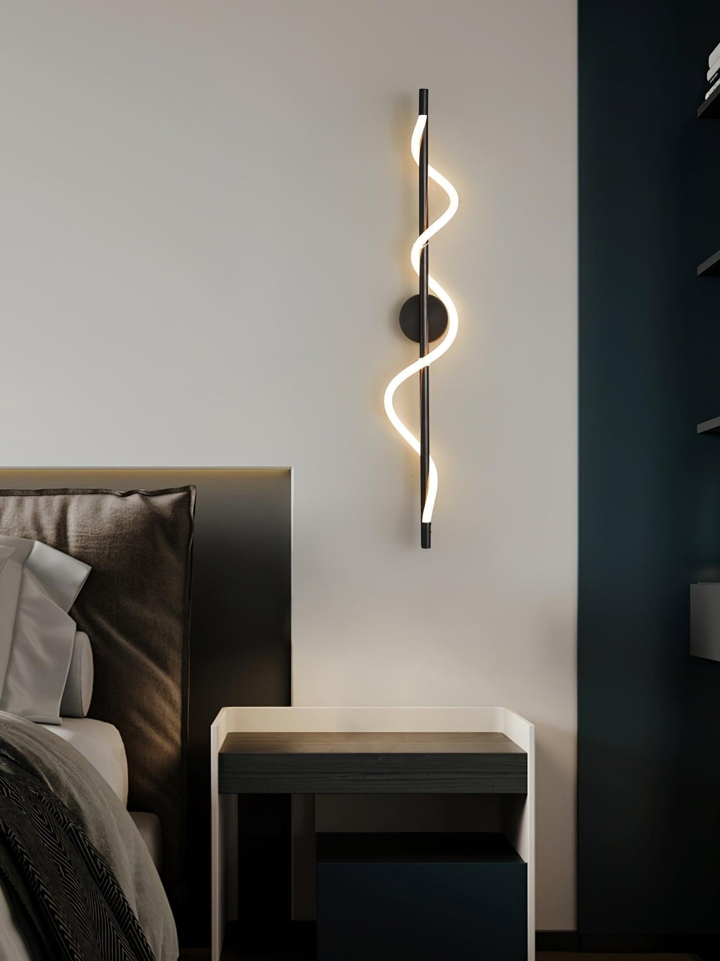 Flexible Linear Curve Wall Lamp | Silicone & Metal | Set of 2