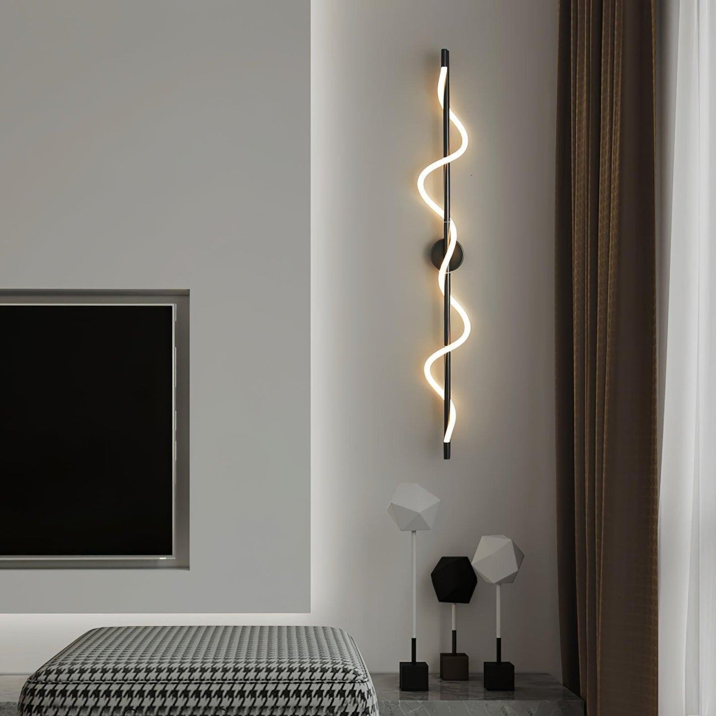 Flexible Linear Curve Wall Lamp | Silicone & Metal | Set of 2