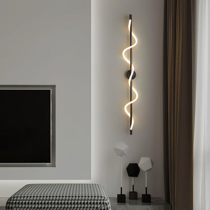 Flexible Linear Curve Wall Lamp | Silicone & Metal | Set of 2