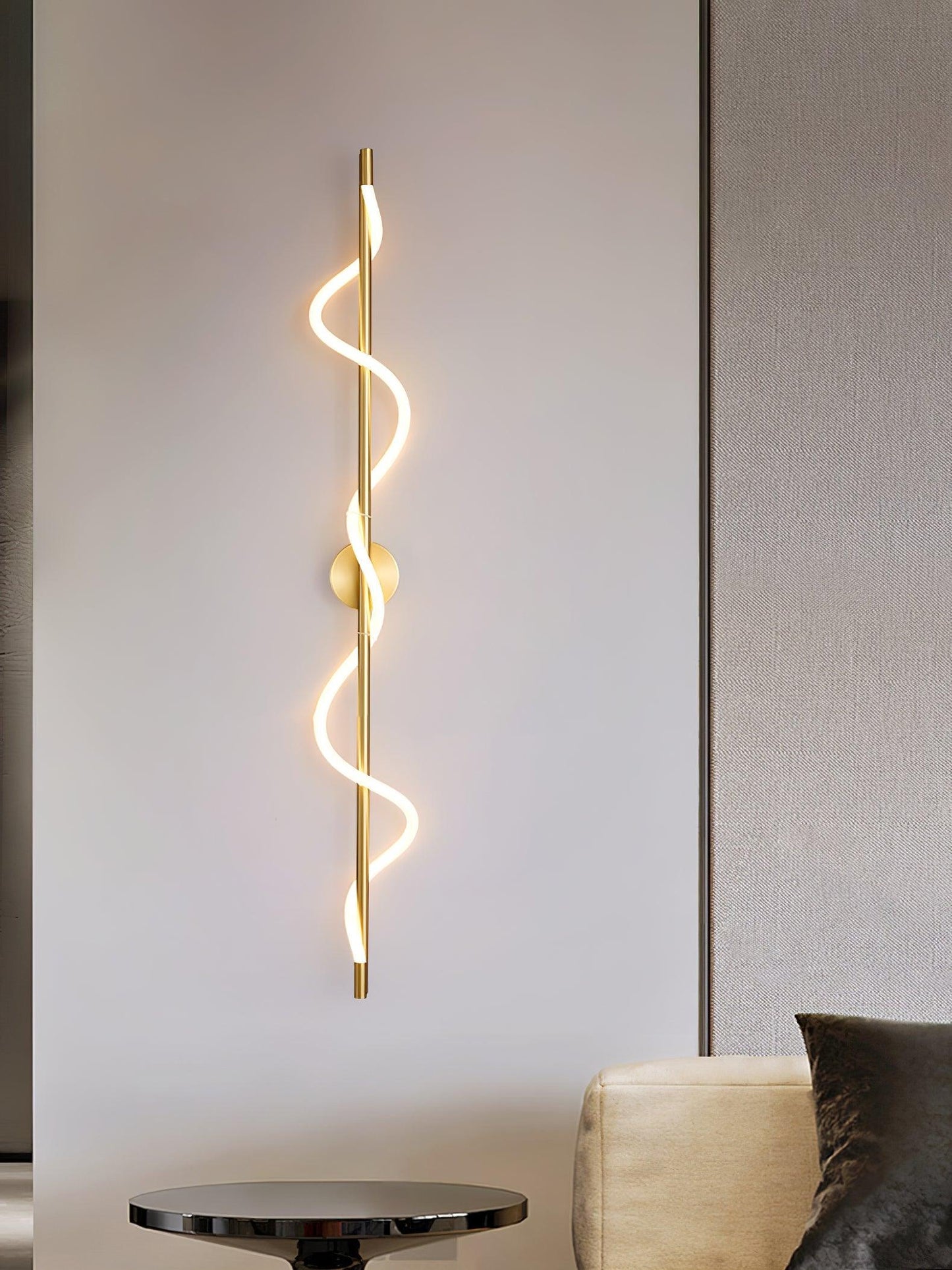 Flexible Linear Curve Wall Lamp | Silicone & Metal | Set of 2