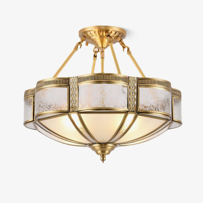 Floral Brass Ceiling Lamp | Brass & Glass | Vintage Design