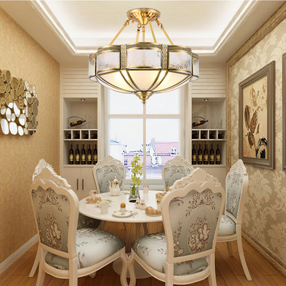 Floral Brass Ceiling Lamp | Brass & Glass | Vintage Design