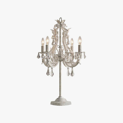 Candle Table Lamp | Crystal | Antique White