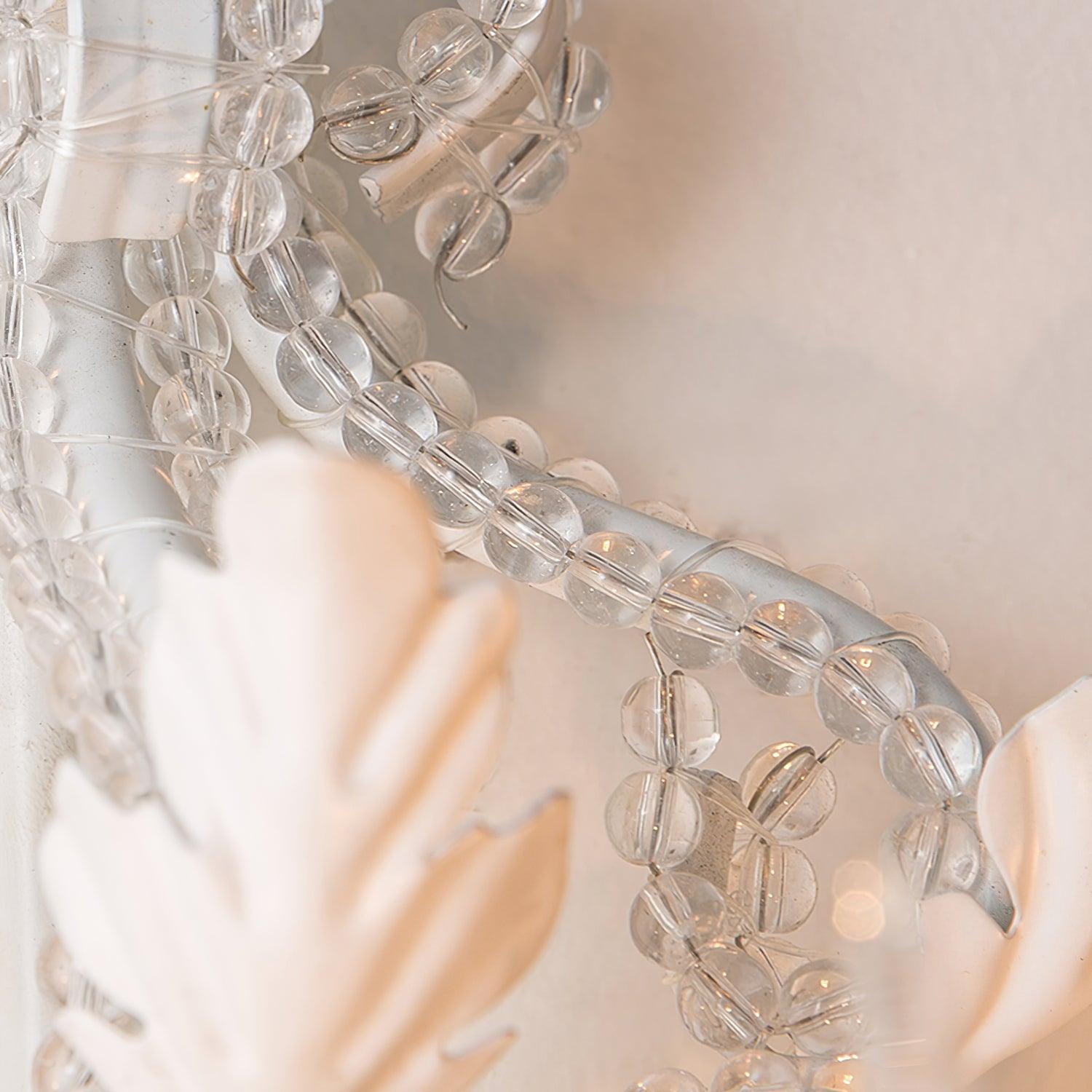 Candle Holder Wall Lamp | Metal, Iron, Crystal | Antique White