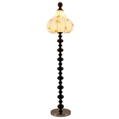 Florence Floor Lamp | Wood & Metal | Walnut & Gold Finish