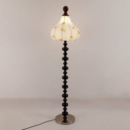 Florence Floor Lamp | Wood & Metal | Walnut & Gold Finish
