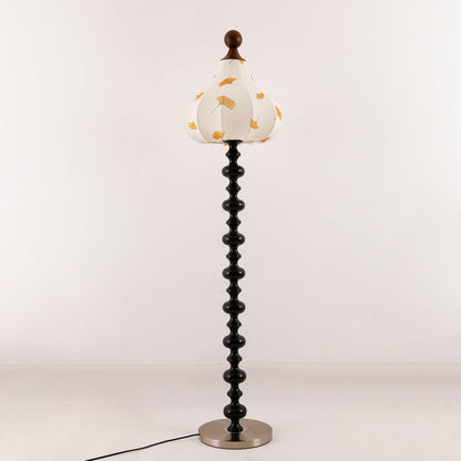 Florence Floor Lamp | Wood & Metal | Walnut & Gold Finish