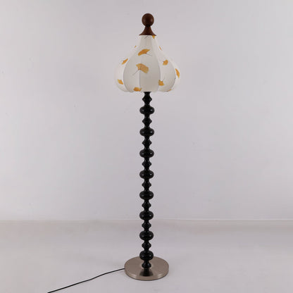 Florence Floor Lamp | Wood & Metal | Walnut & Gold Finish