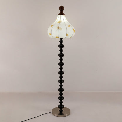 Florence Floor Lamp | Wood & Metal | Walnut & Gold Finish