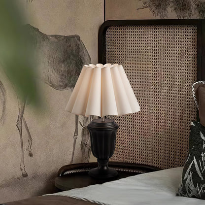 Florence Tulip Table Lamp | Wood, Fabric, Metal | White Shade