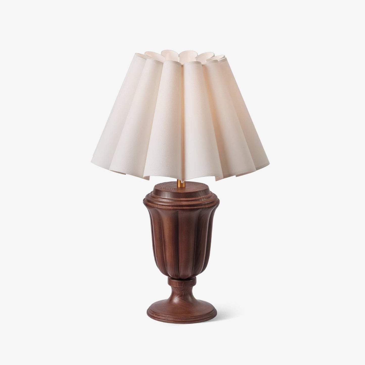 Florence Tulip Table Lamp | Wood, Fabric, Metal | White Shade