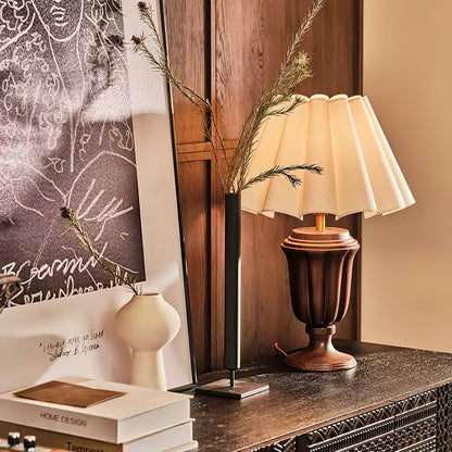 Florence Tulip Table Lamp | Wood, Fabric, Metal | White Shade
