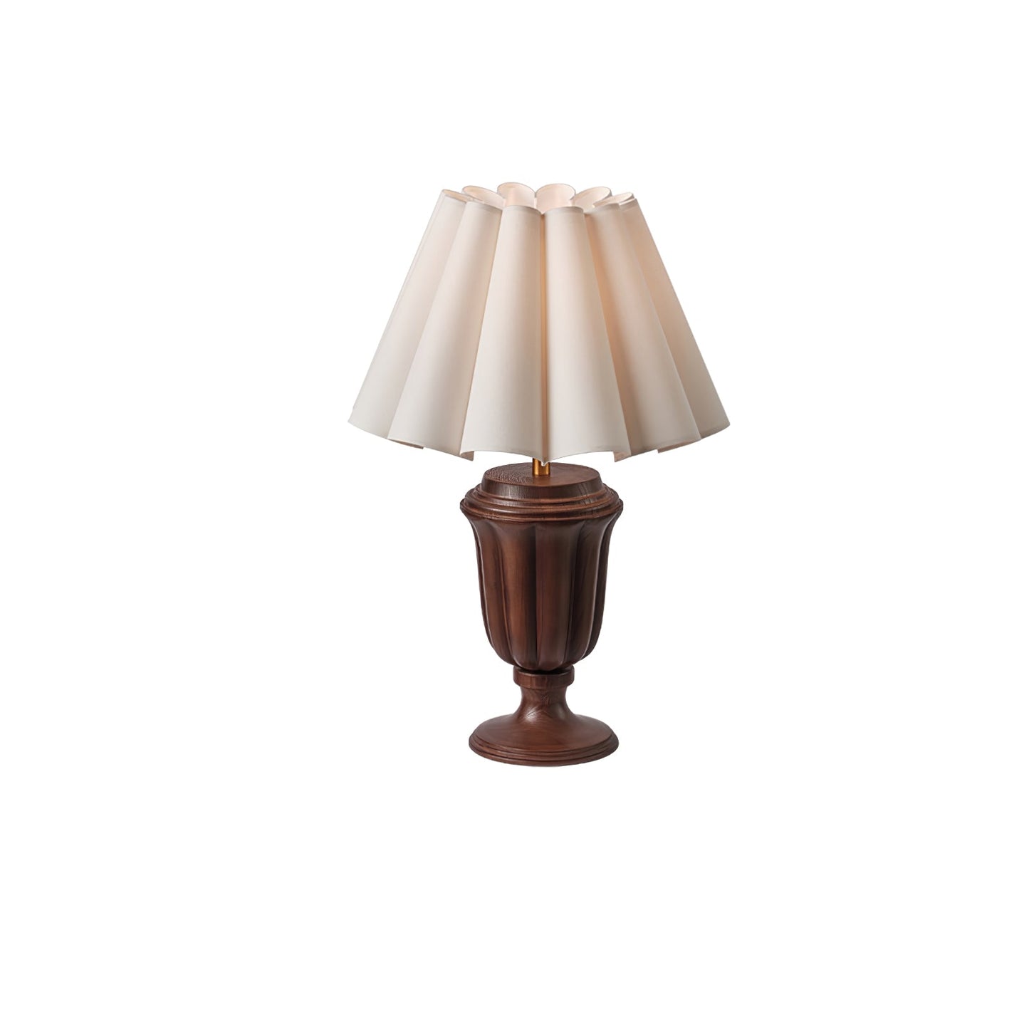 Florence Tulip Table Lamp | Wood, Fabric, Metal | White Shade