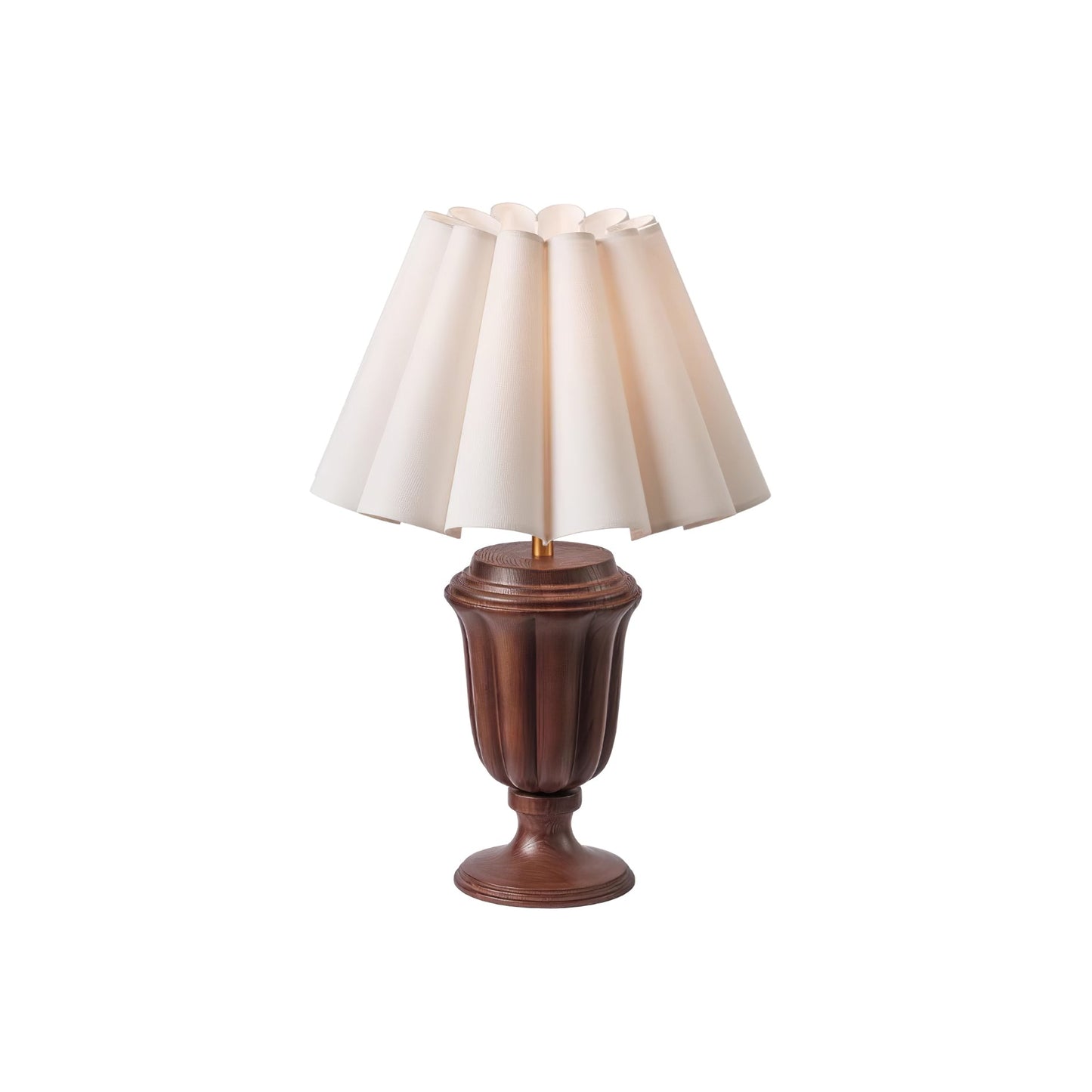 Florence Tulip Table Lamp | Wood, Fabric, Metal | White Shade