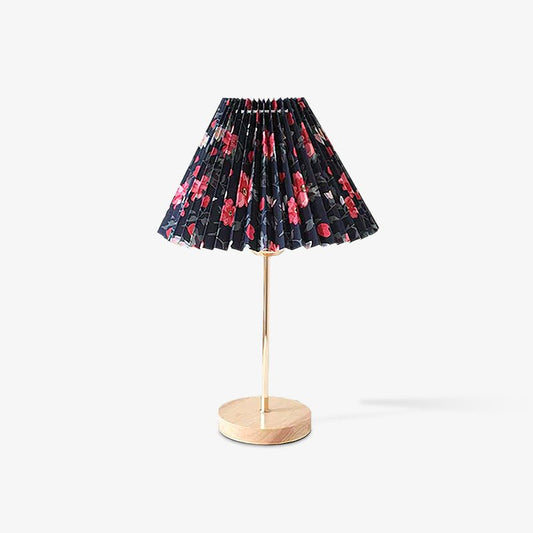 Flores Table Lamp | Fabric, Metal, Wood | Black Floral, White Floral