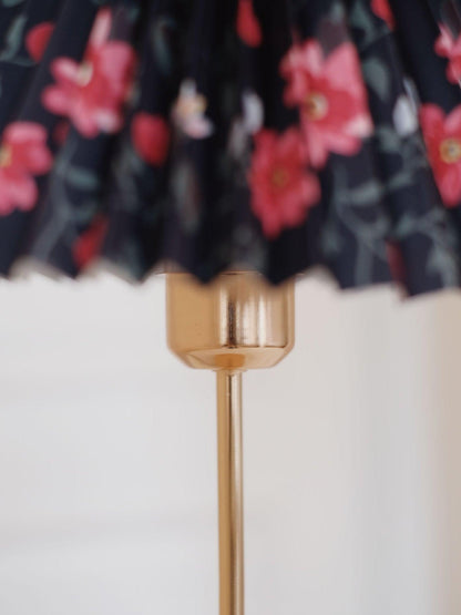 Flores Table Lamp | Fabric, Metal, Wood | Black Floral, White Floral
