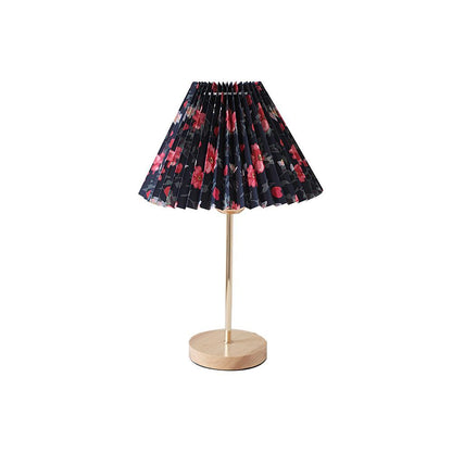 Flores Table Lamp | Fabric, Metal, Wood | Black Floral, White Floral