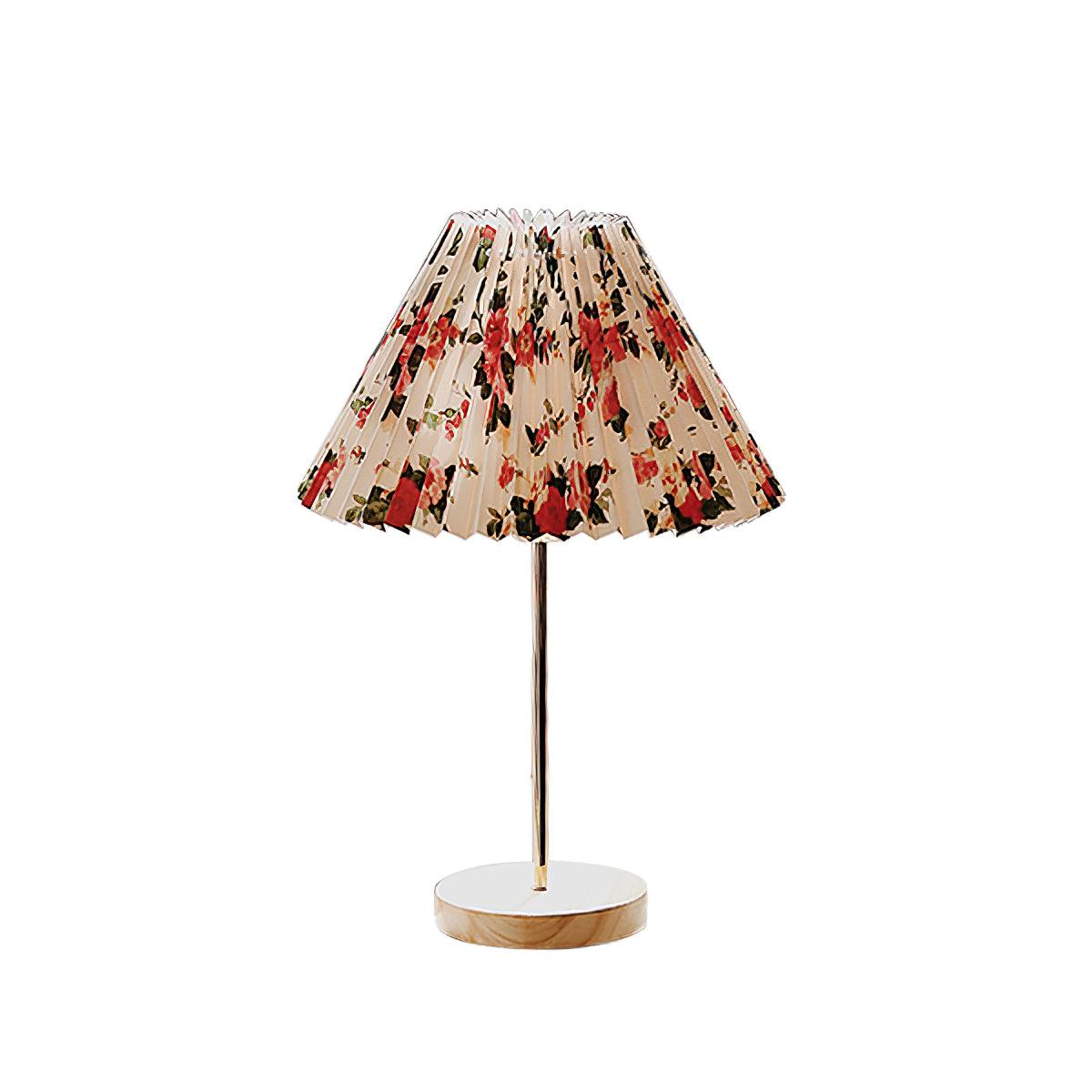 Flores Table Lamp | Fabric, Metal, Wood | Black Floral, White Floral