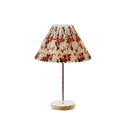 Flores Table Lamp | Fabric, Metal, Wood | Black Floral, White Floral