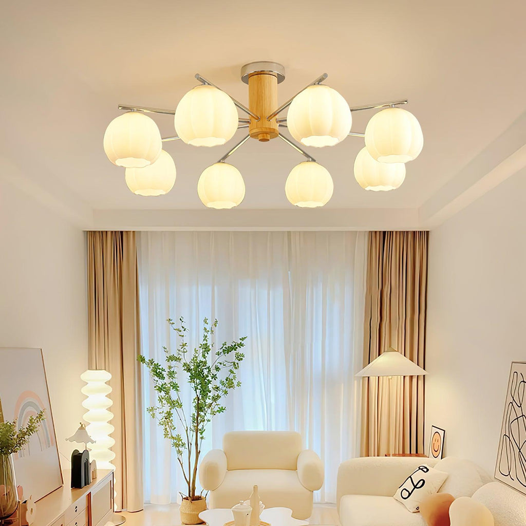 Flower Buds Ceiling Lamp | White Glass Shade | Multiple Sizes