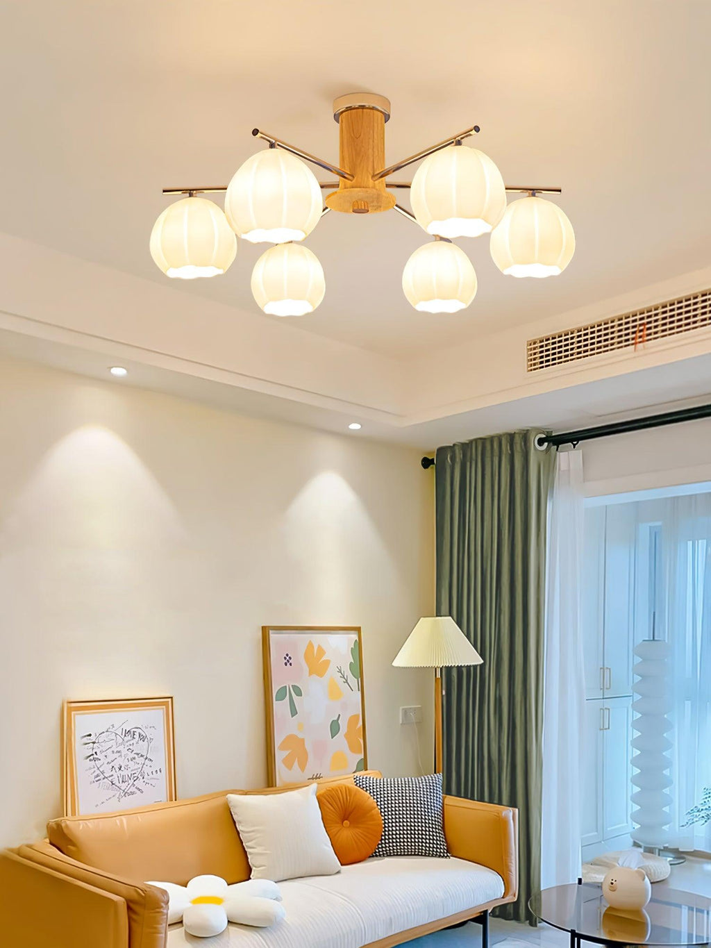 Flower Buds Ceiling Lamp | White Glass Shade | Multiple Sizes