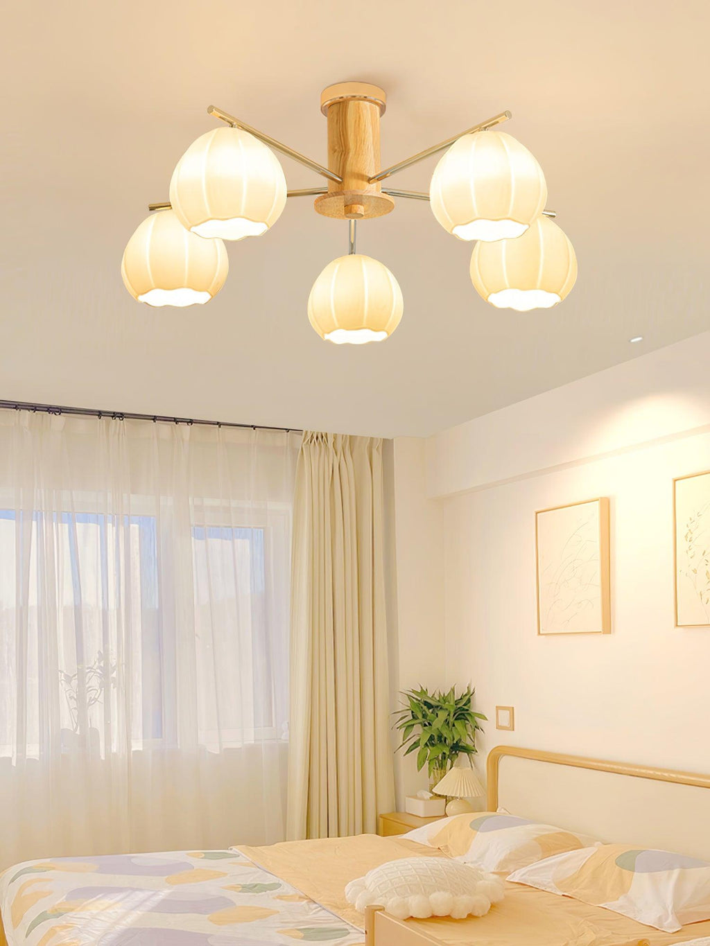 Flower Buds Ceiling Lamp | White Glass Shade | Multiple Sizes