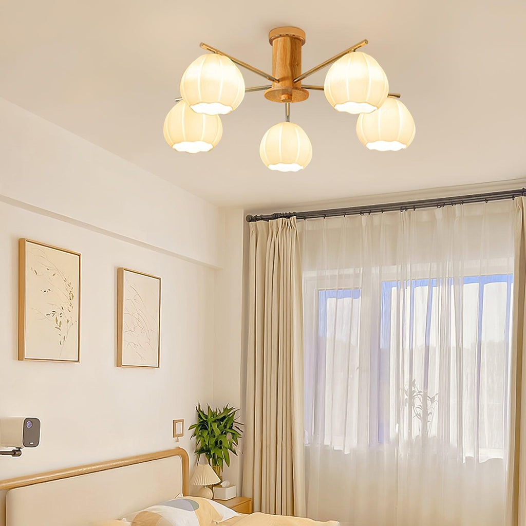 Flower Buds Ceiling Lamp | White Glass Shade | Multiple Sizes