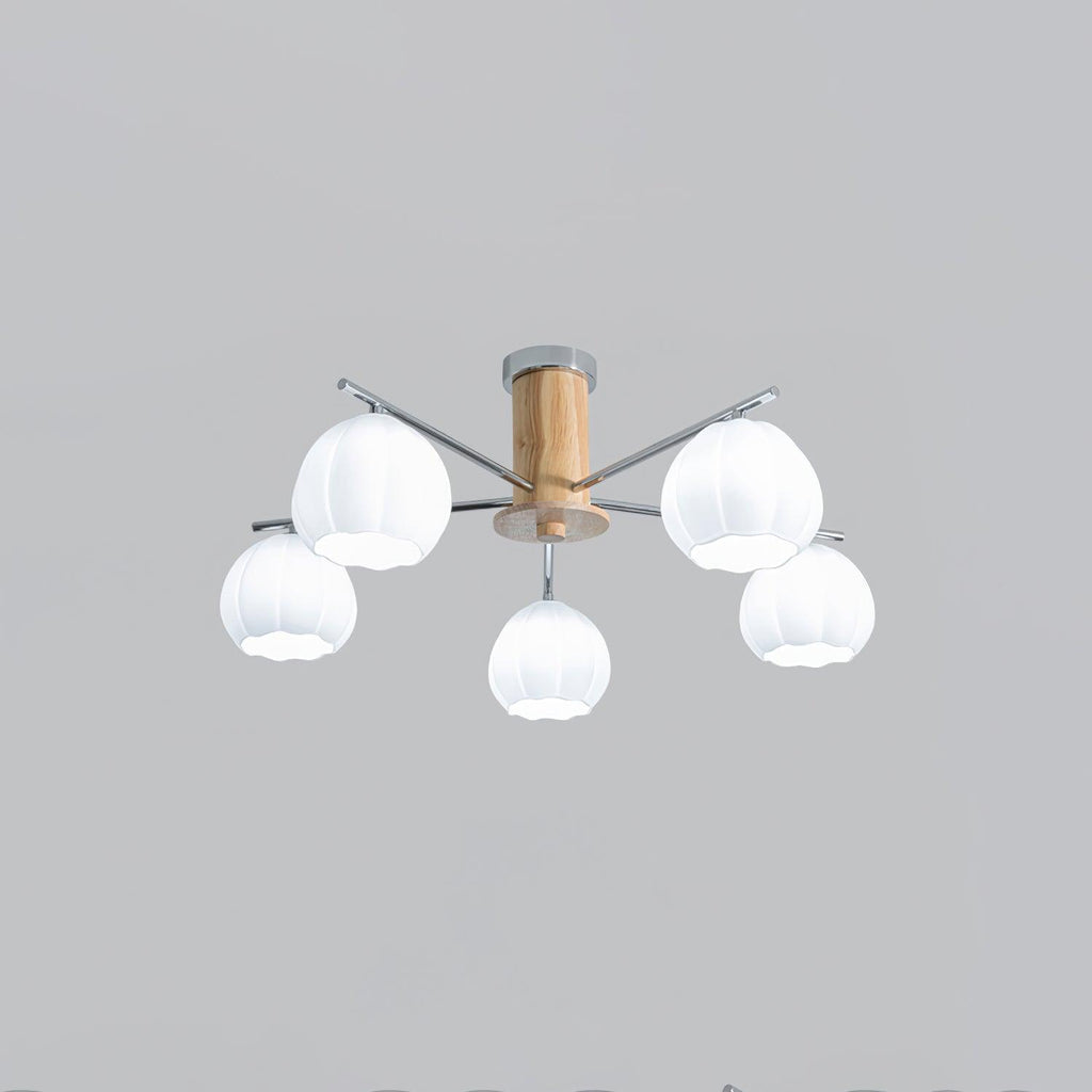 Flower Buds Ceiling Lamp | White Glass Shade | Multiple Sizes